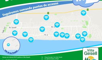 Zonas con Internet Wi-Fi gratis en Villa Gesell: